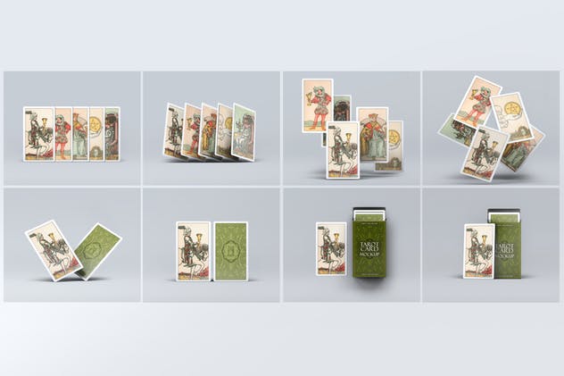 塔罗牌图案＆包装盒设计样机模板 Tarot Card Mock-Up插图3