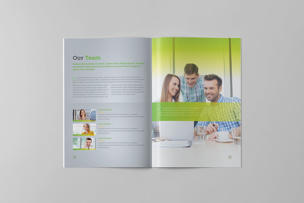 金融咨询服务公司企业画册设计模板 Green Business Brochure插图(9)