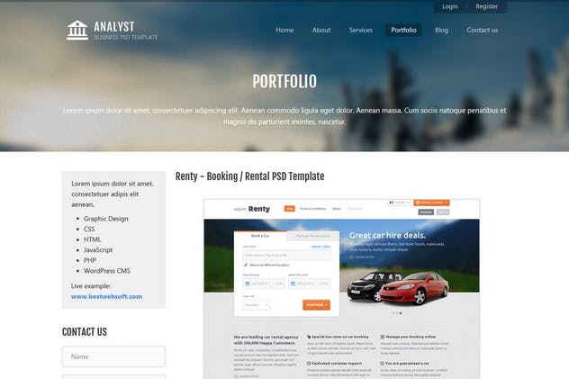 多用途商业网站设计PSD模板 Analyst – Business & Agency PSD Template插图(6)