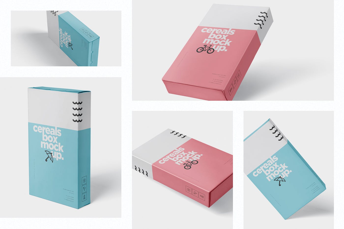香烟/避孕套/扑克牌适用的超薄包装盒外观设计样机 Cereals Box Mockup – Slim Size Box插图1