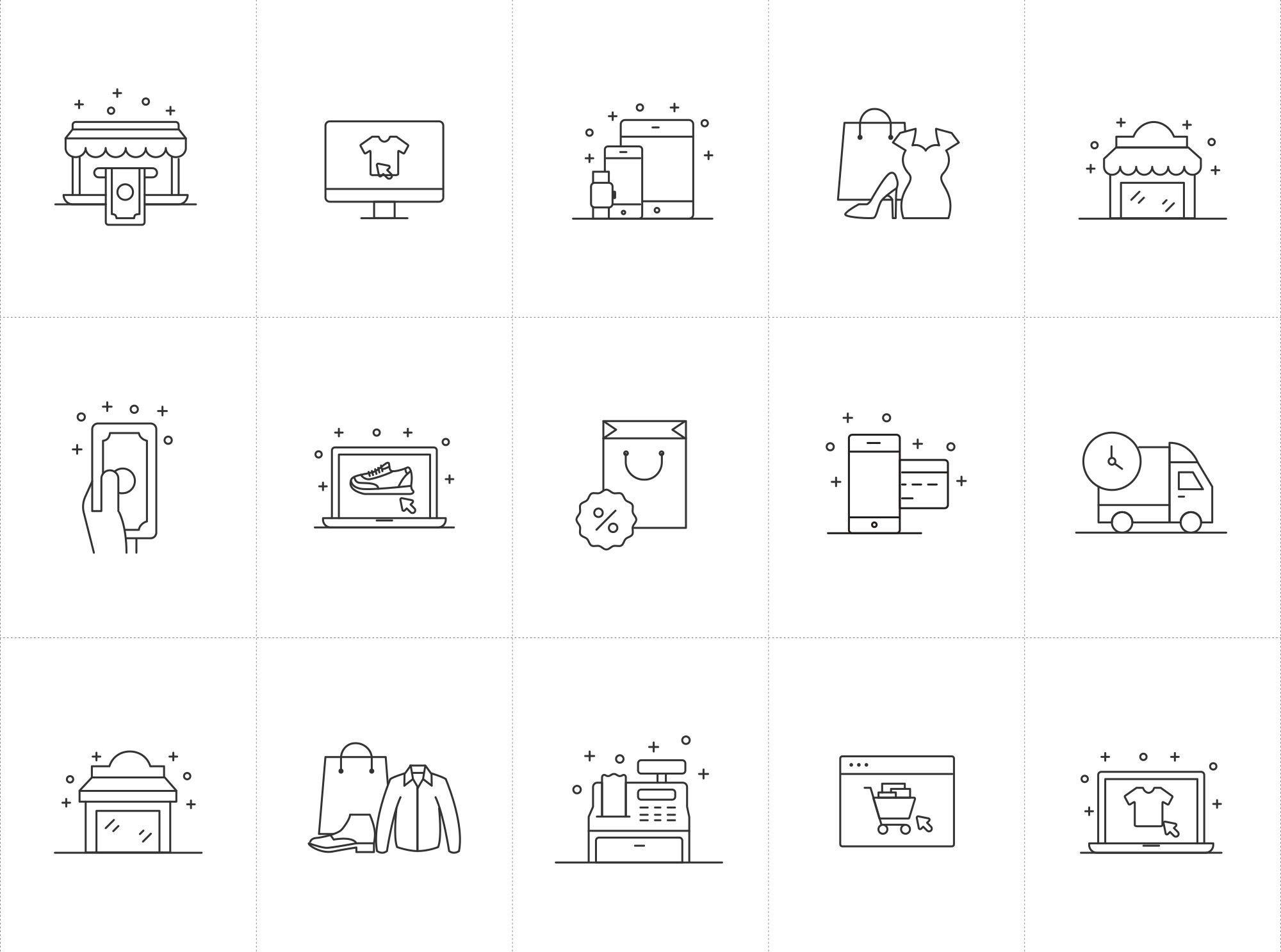 购物和电子商务主题矢量图标素材 Shopping and E-commerce Vector Icons插图(1)