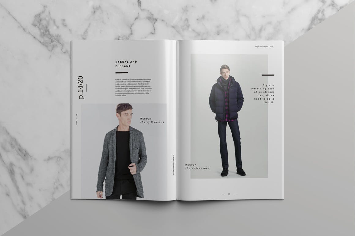男人装服装产品画册&时尚杂志设计模板 Khark – Fashion Lookbook & Magazine插图(6)