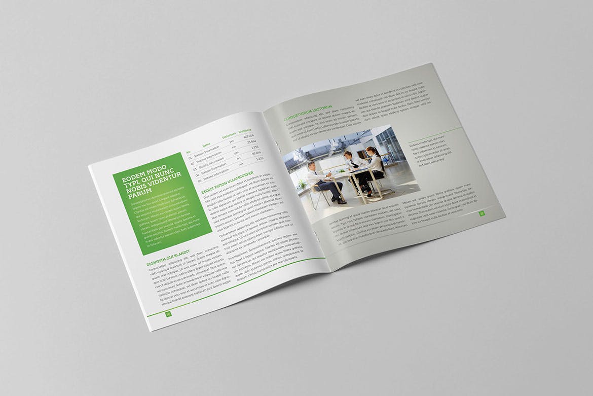 企业宣传精装画册版式设计INDD模板下载 Light Business Square Brochure插图7
