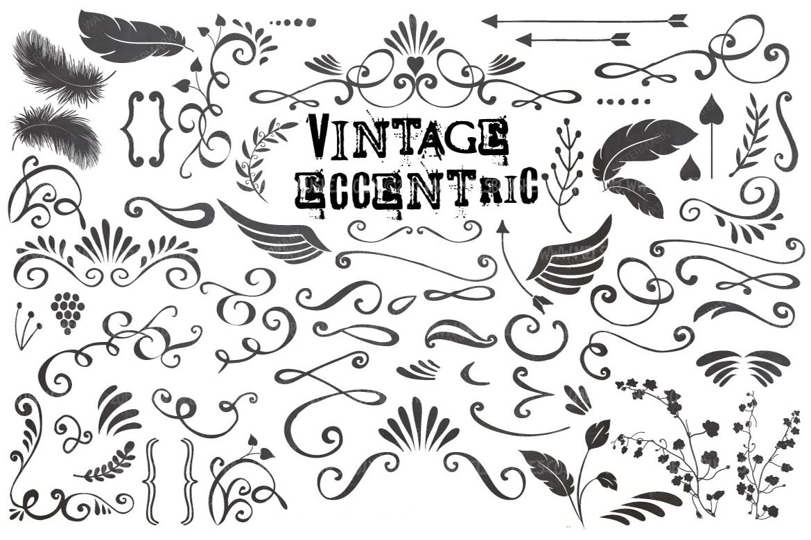 复古怪诞时尚设计矢量素材包 Vintage Eccentric Designers Toolkit插图(5)