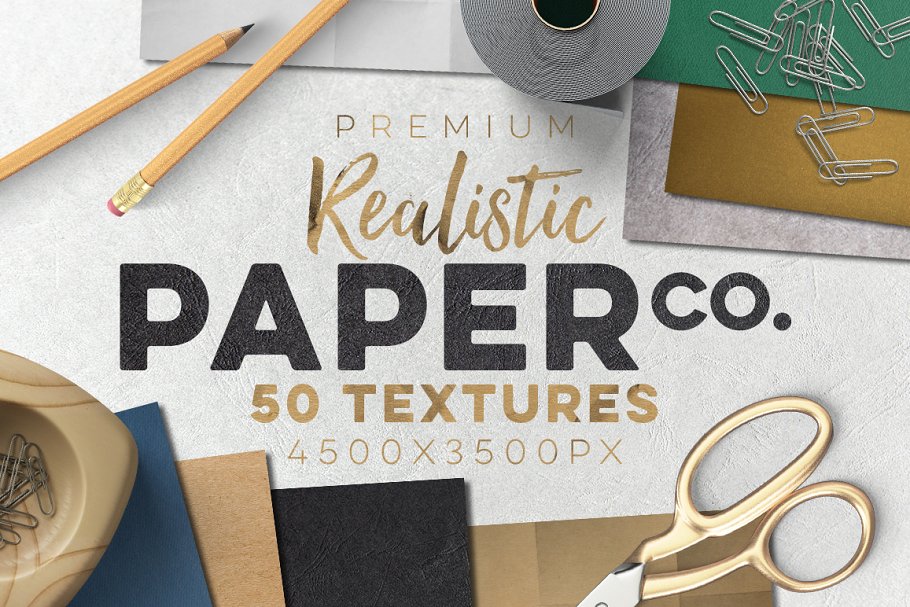 50款各种配色和材质纸张纹理 50 Paper Textures Set插图