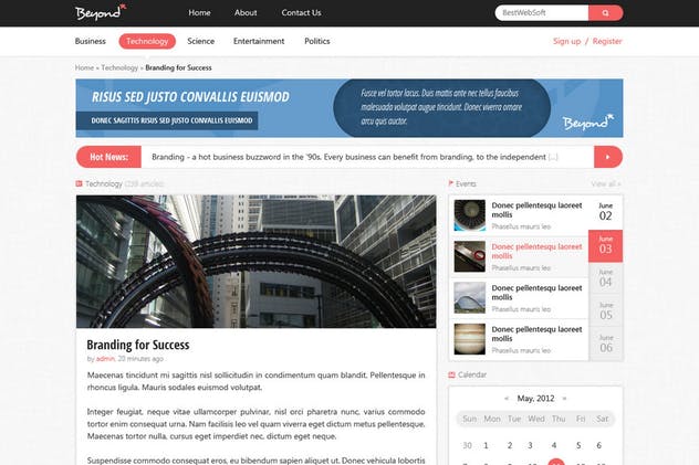 多用途在线杂志博客网站设计PSD模板 Beyond – Multi-purpose PSD Template插图(3)
