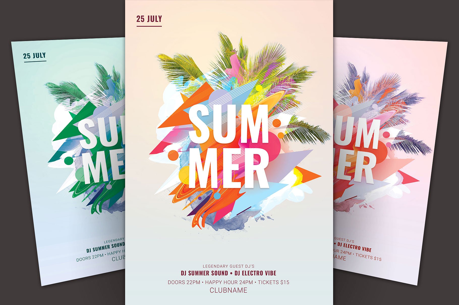 缤纷夏季派对活动宣传推广单模板 Summer Flyer插图