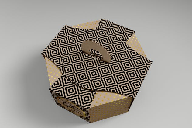 生日蛋糕八角形包装盒样机Vol.3 Food Pastry Boxes Vol.3: Packaging Mockups插图(2)