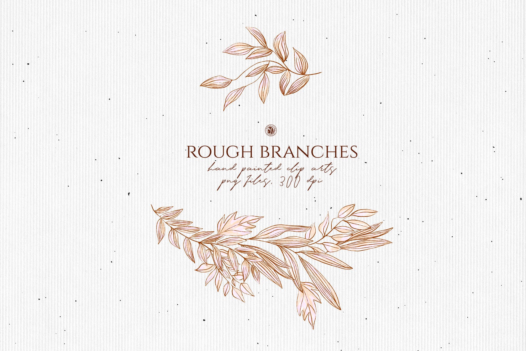 高清手绘橄榄枝叶PNG素材 Rough Branches插图(4)