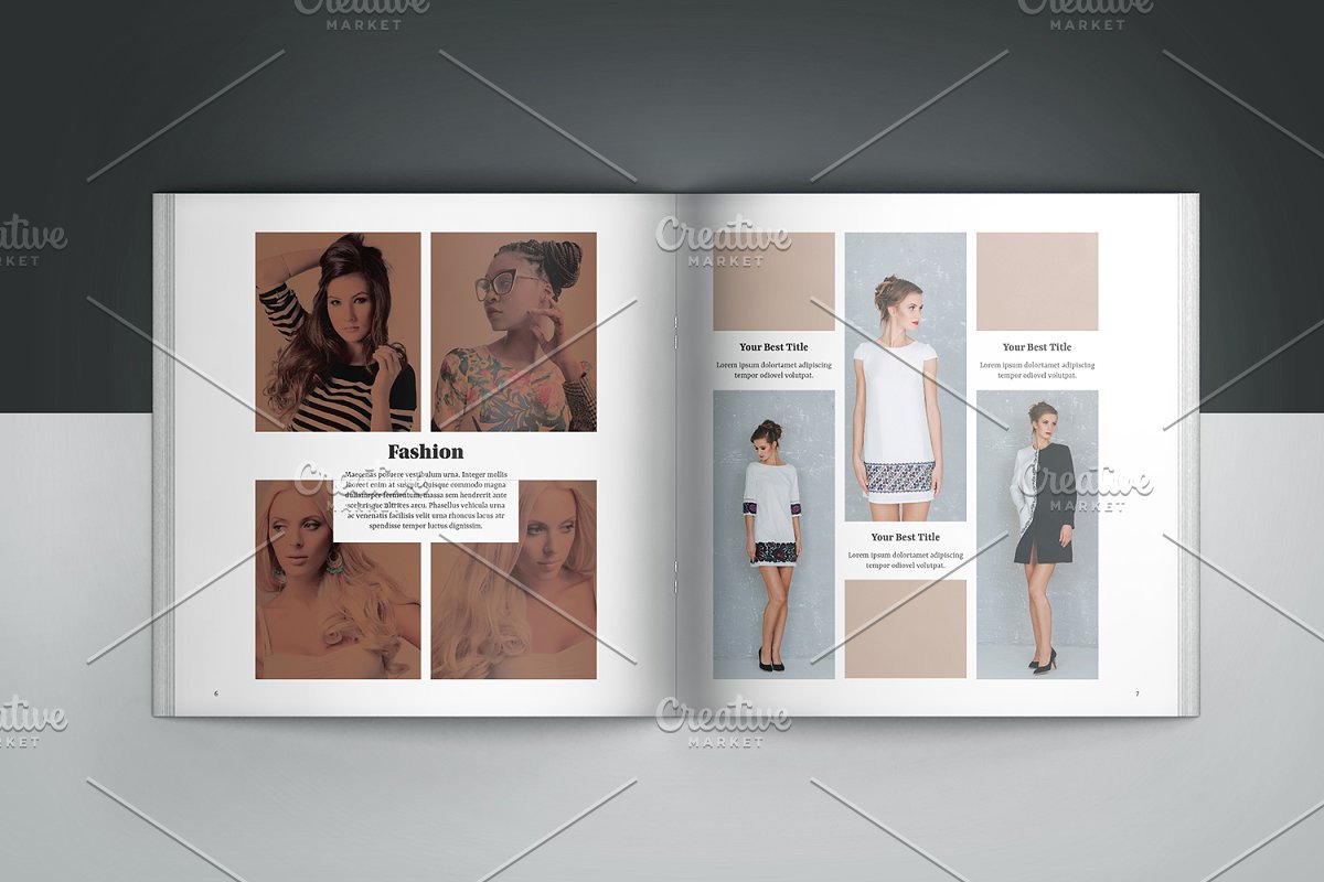 女性时尚摄影方形画册设计模板插图(5)