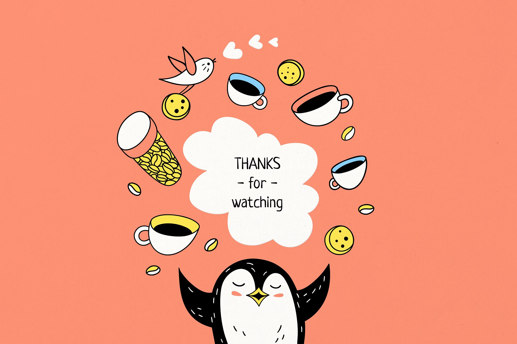 EVERY EARLY BIRD NEEDS COFFEE-手绘卡通咖啡插图素材下载[eps,png]插图12