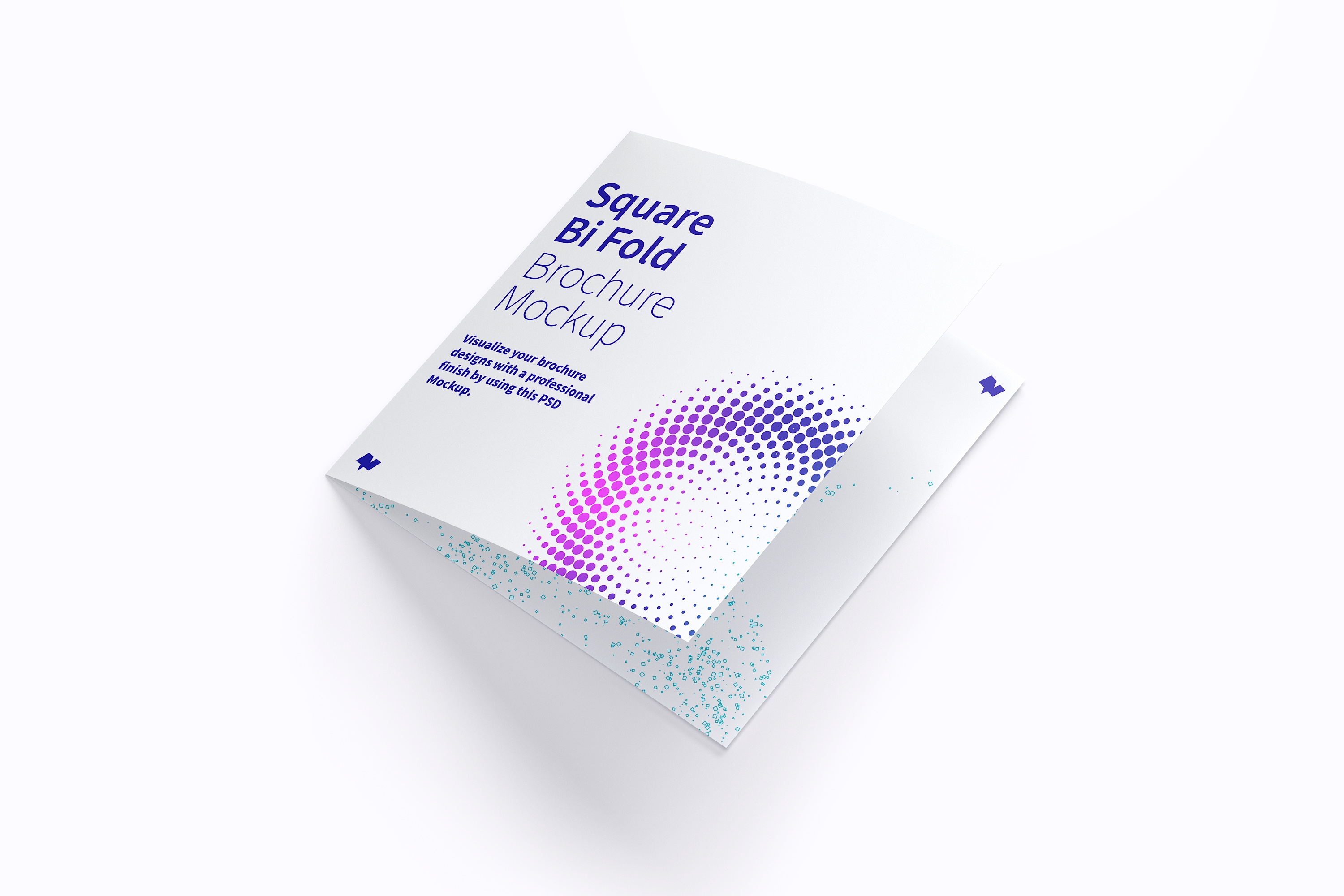 方形折页宣传册宣传单设计样机01 Square Bi Fold Brochure Mockup 01插图1