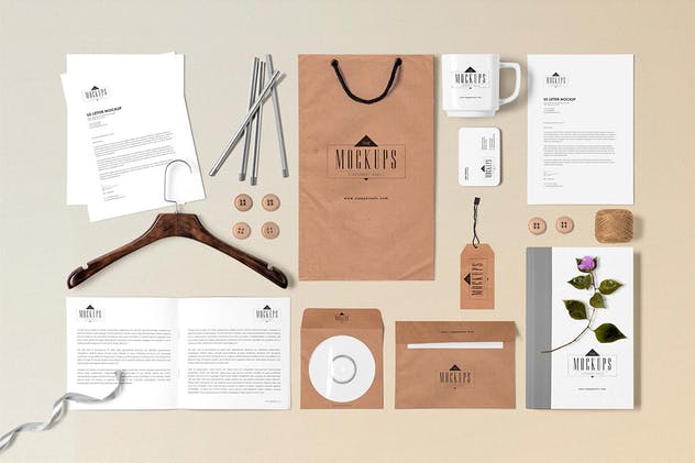 5款办公用品品牌VI场景样机 5 Stationery Mockups Scenes插图(9)