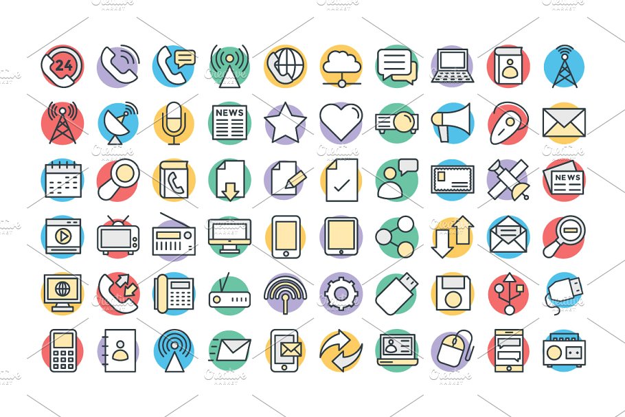 125简约网络通信矢量图标  125 Communication Vector Icons插图(1)