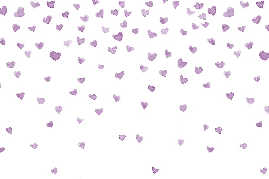 粉色和紫色心形图案纹理 Pink Hearts, Hearts Rain,插图(1)