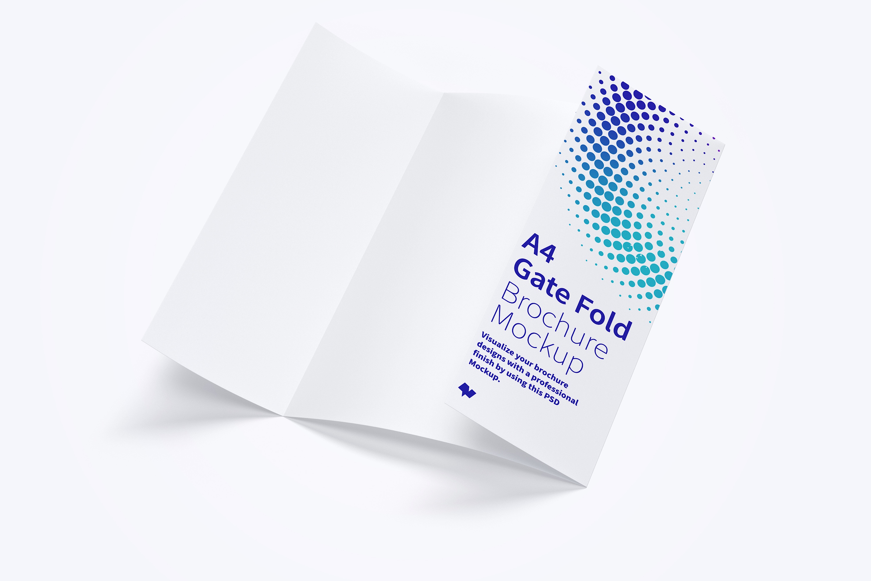 A4纸折叠企业宣传传单设计效果图样机02 A4 Gate Fold Brochure Mockup 02插图