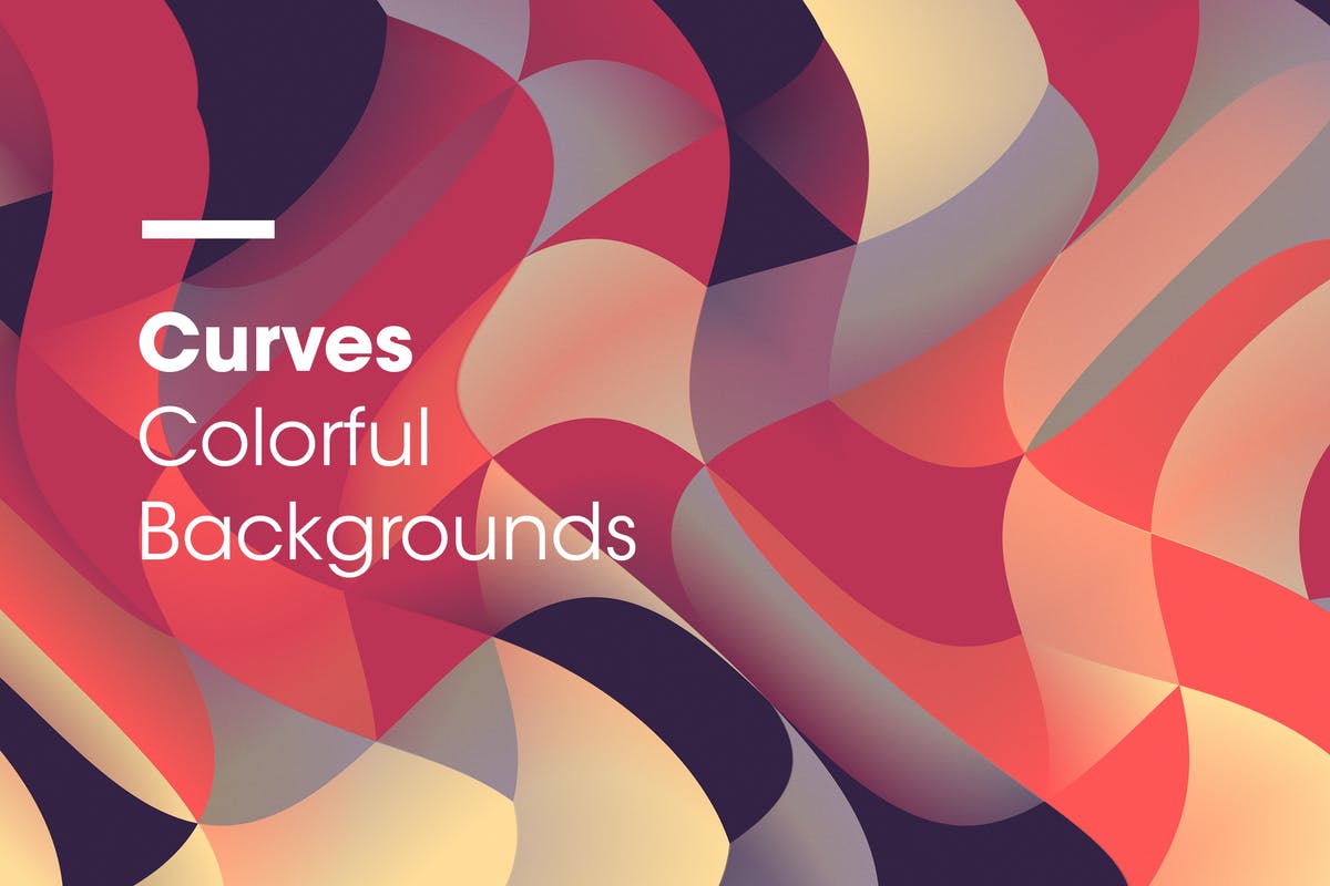 多彩曲线几何纹理背景素材 Curves | Colorful Backgrounds插图