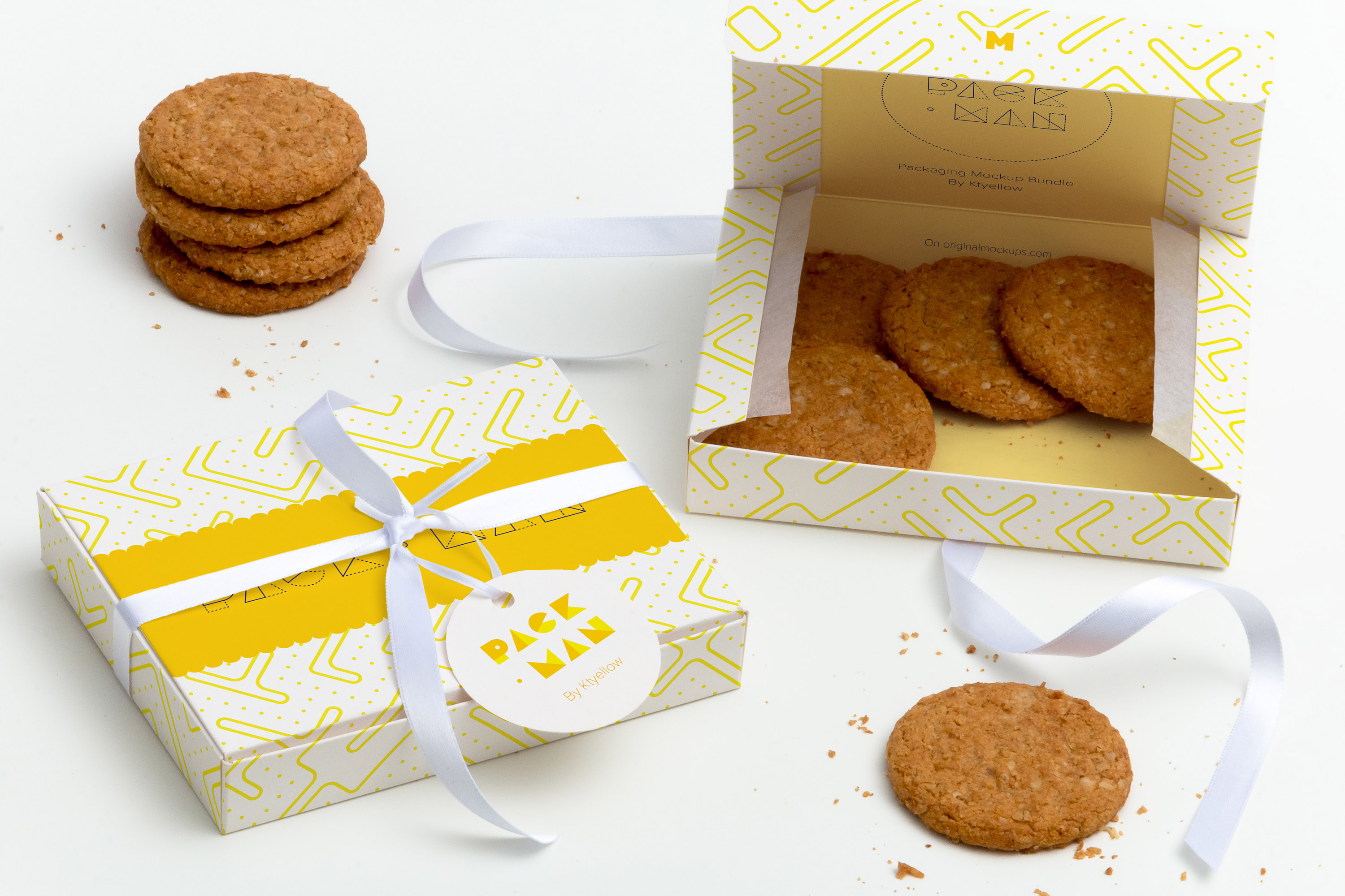 甜品外带包装盒外观设计样机模板01 Sweet Box Mockup 01
