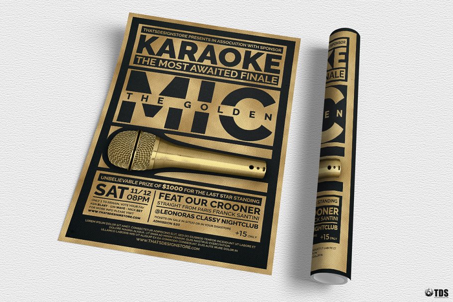 卡拉OK活动派对传单PSD模板v5 Karaoke Flyer PSD V5插图(2)