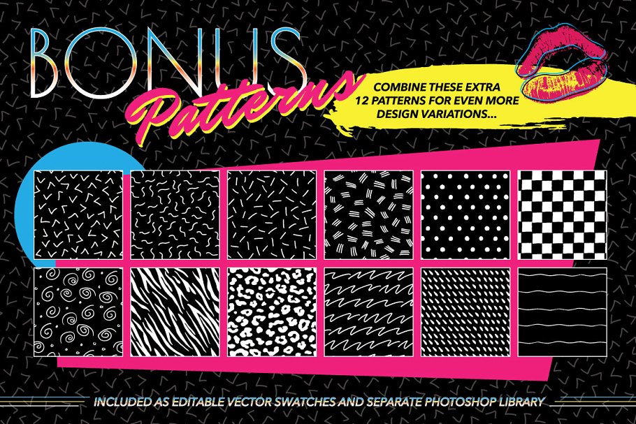 追忆1980s年代图案纹理 1980s Seamless Patterns插图(3)