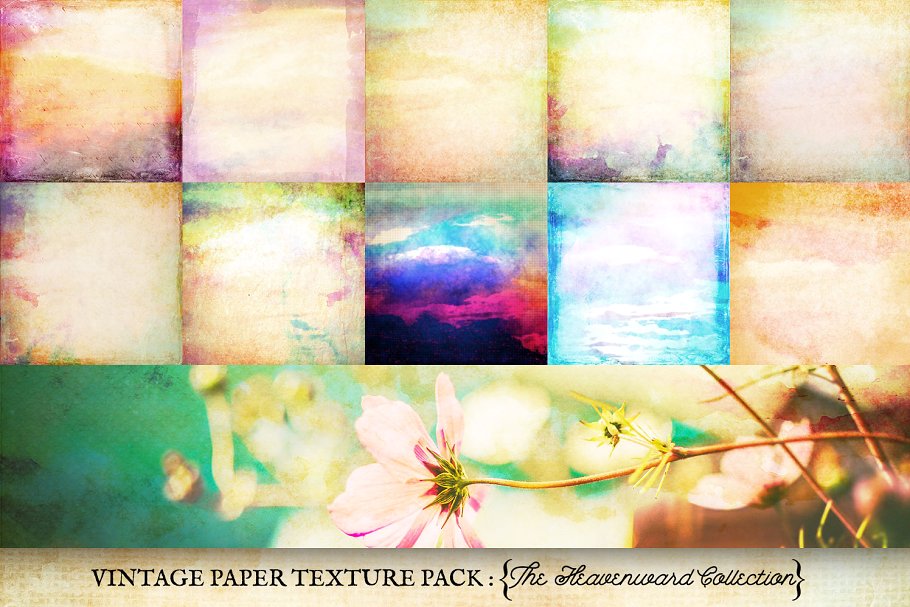 复古风格纸张纹理合集 Vintage Paper Textures Heavenward插图(3)