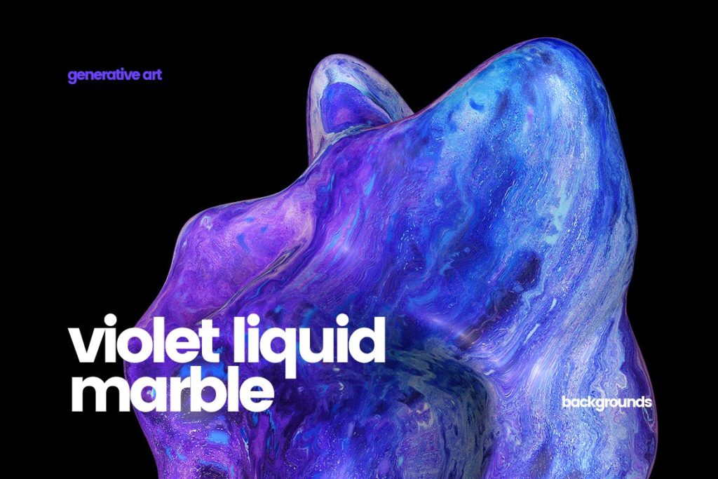 神秘高端的10个抽象紫色液体大理石背景元素插图