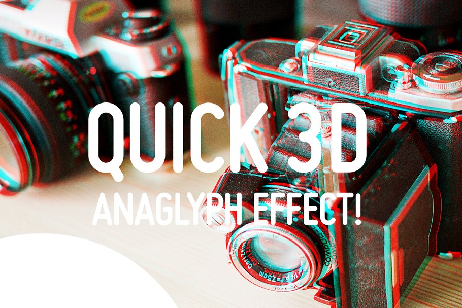 3D立体化浮雕照片处理效果PS动作 Quick 3D Anaglyph Effect插图