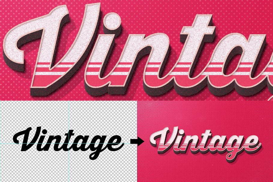 复古文本图层 样机v2 Vintage Text Effects Vol.2插图(4)