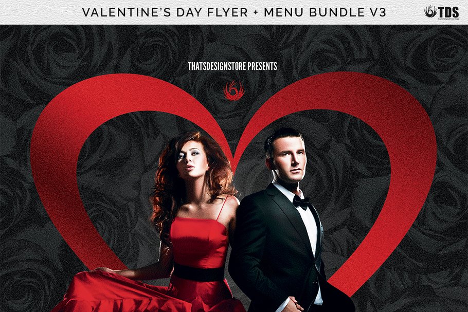 情人节主题传单模板v3 Valentines Day Flyer+Menu PSD V3插图(7)