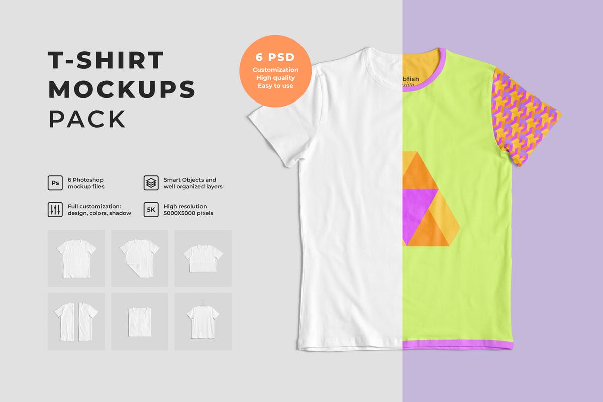 可自定义T恤服装样机模板 Customizable T-Shirt Mockups Pack插图