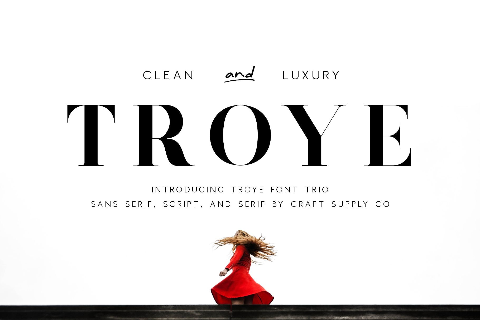 干净&奢华的特洛伊字体三重奏 Troye Font Trio [jpg,otf,ttf]插图