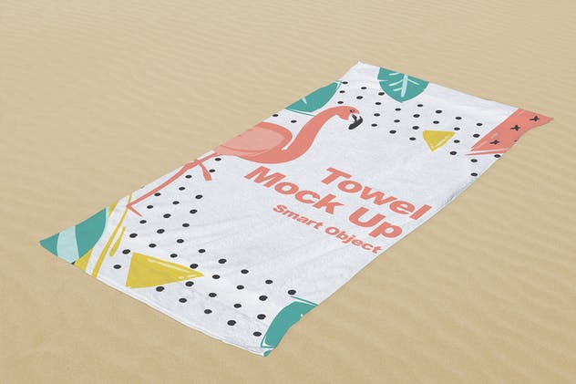 沙滩巾印花图案设计样机模板 Beach Towel Mock Up插图2