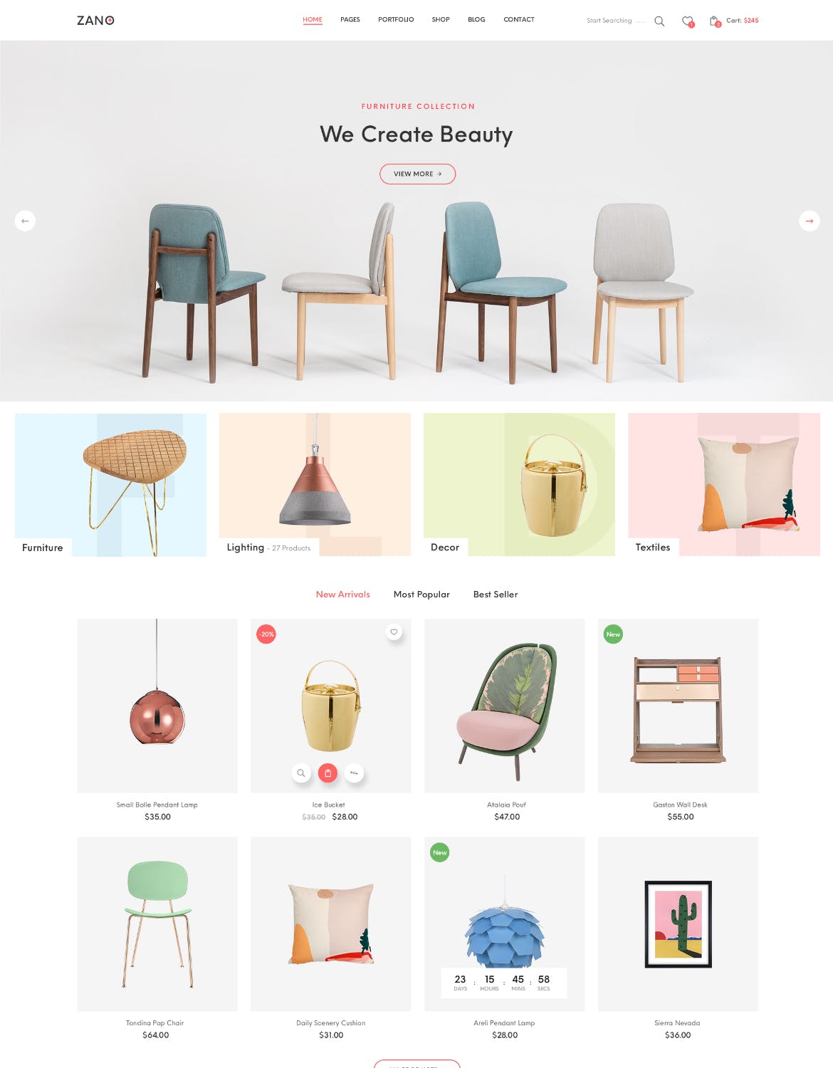 家具电子商务网上商城设计PSD模板 Zano | Furniture eCommerce PSD Template插图7