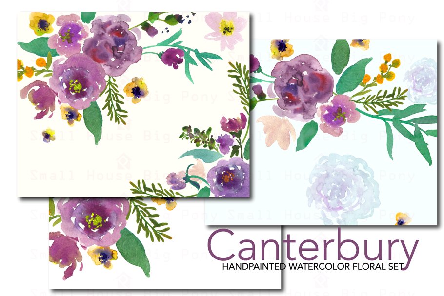 坎特伯雷-水彩剪辑艺术集 Canterbury- Watercolor Clip Art Set插图4