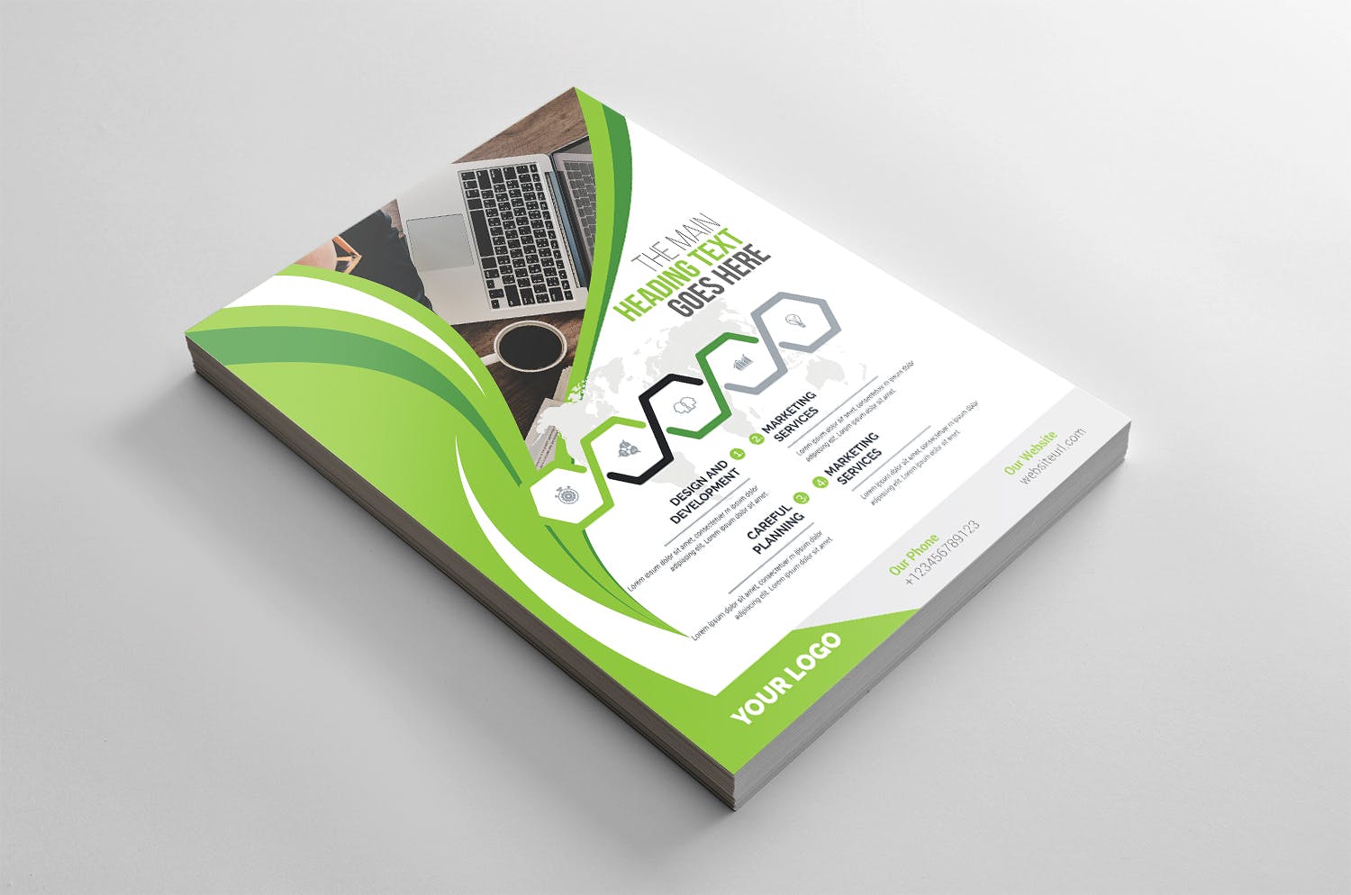 企业介绍&公司宣传商业传单设计模板 Corporate Flyer插图2