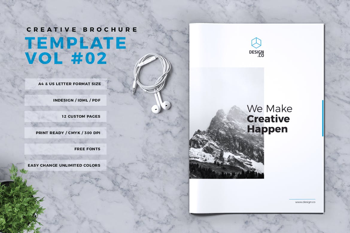 创意企业/产品/服务宣传画册设计模板v2 Creative Brochure Template Vol. 02插图1