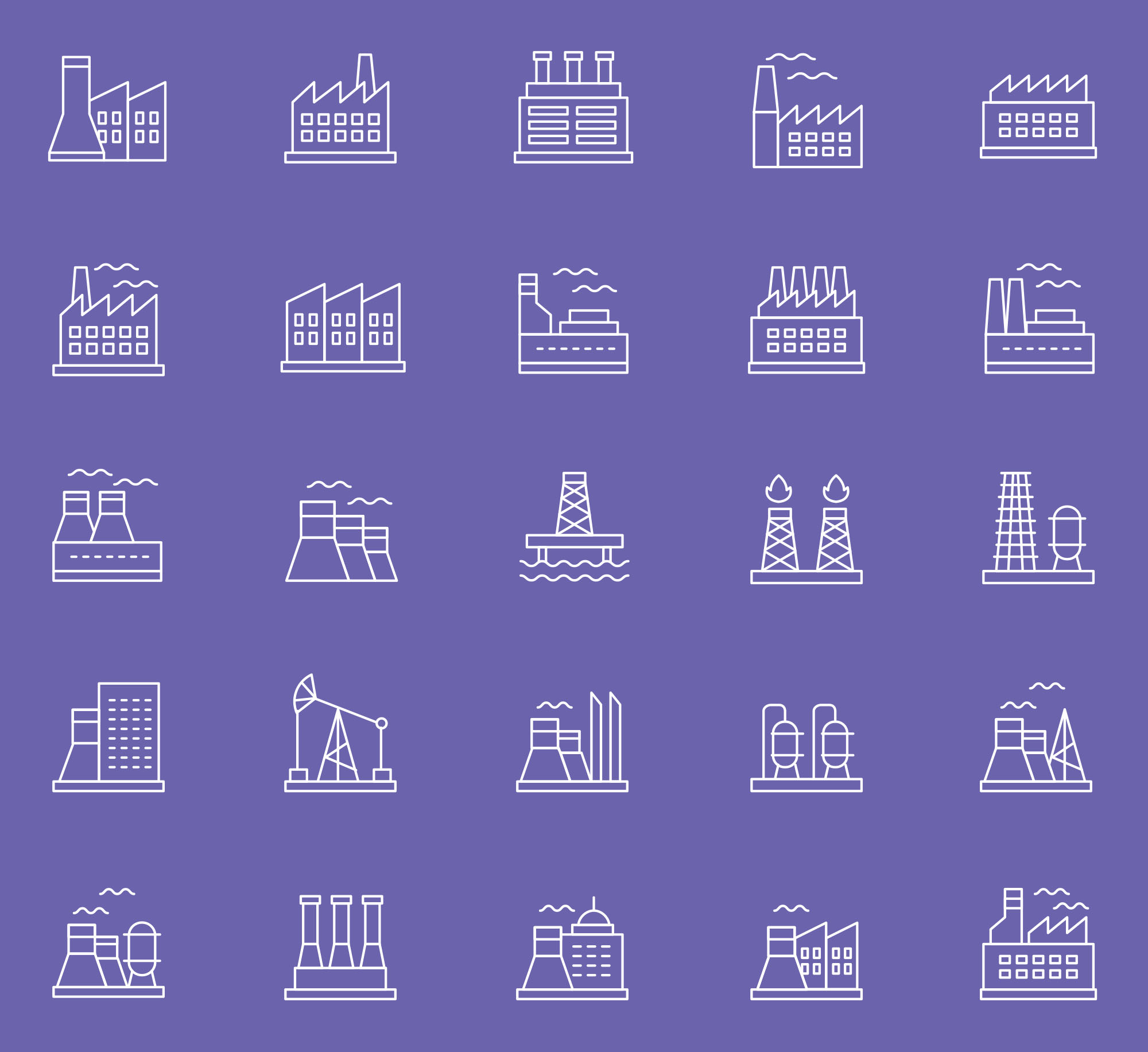 25枚建筑线性图标设计素材 25 Free Industry Icons插图(2)