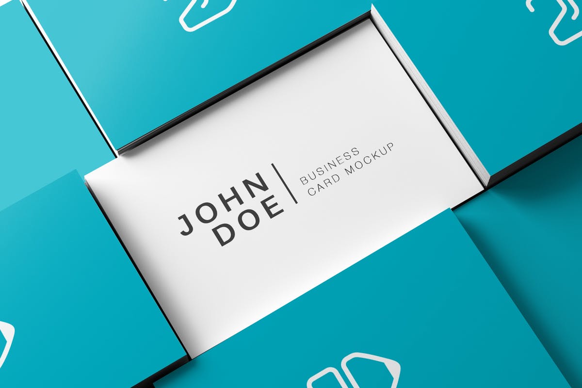 3D立体企业名片样机模板 85×55 Business Card Mockup插图