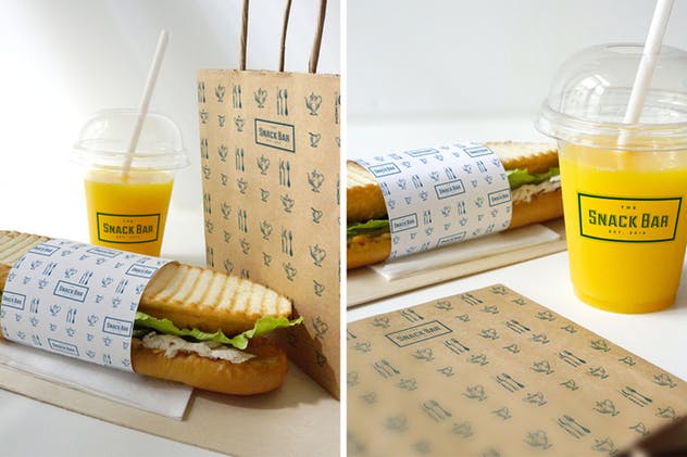 三明治咖啡馆食品品牌样机模板 Sandwich cafe Mockup插图(3)