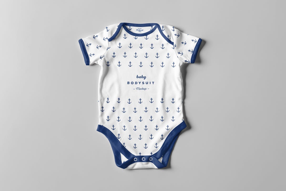 婴儿连体衣服装样机 Baby Bodysuit Mock-up插图