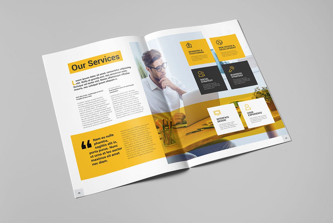 创意设计公司宣传画册设计模板 Malibu Brochure插图(4)