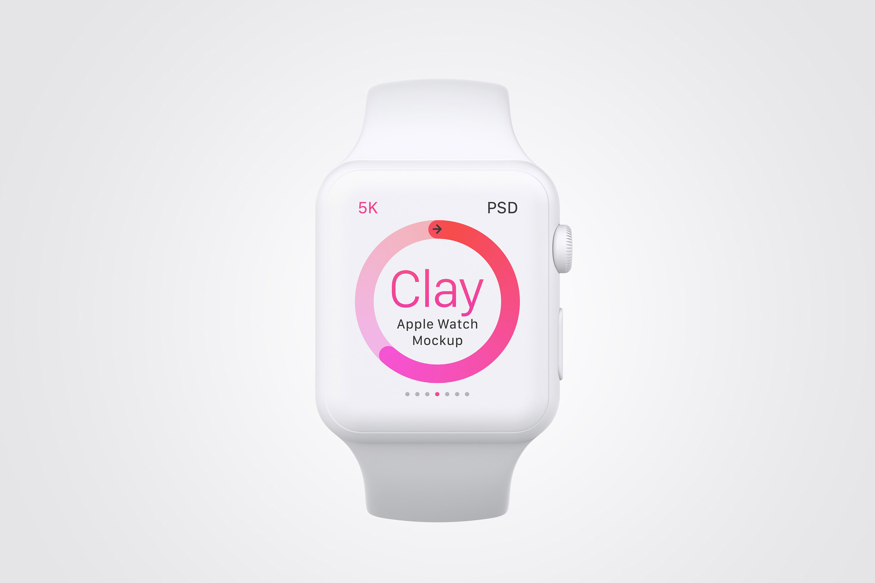 Apple Watch手表屏幕界面设计效果图样机04 Clay Apple Watch Mockup 04插图