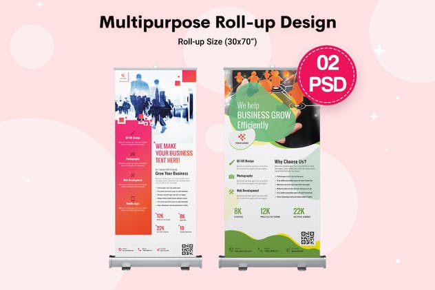 多用途品牌宣传易拉宝海报设计模板 Multipurpose Roll-up Banners插图1