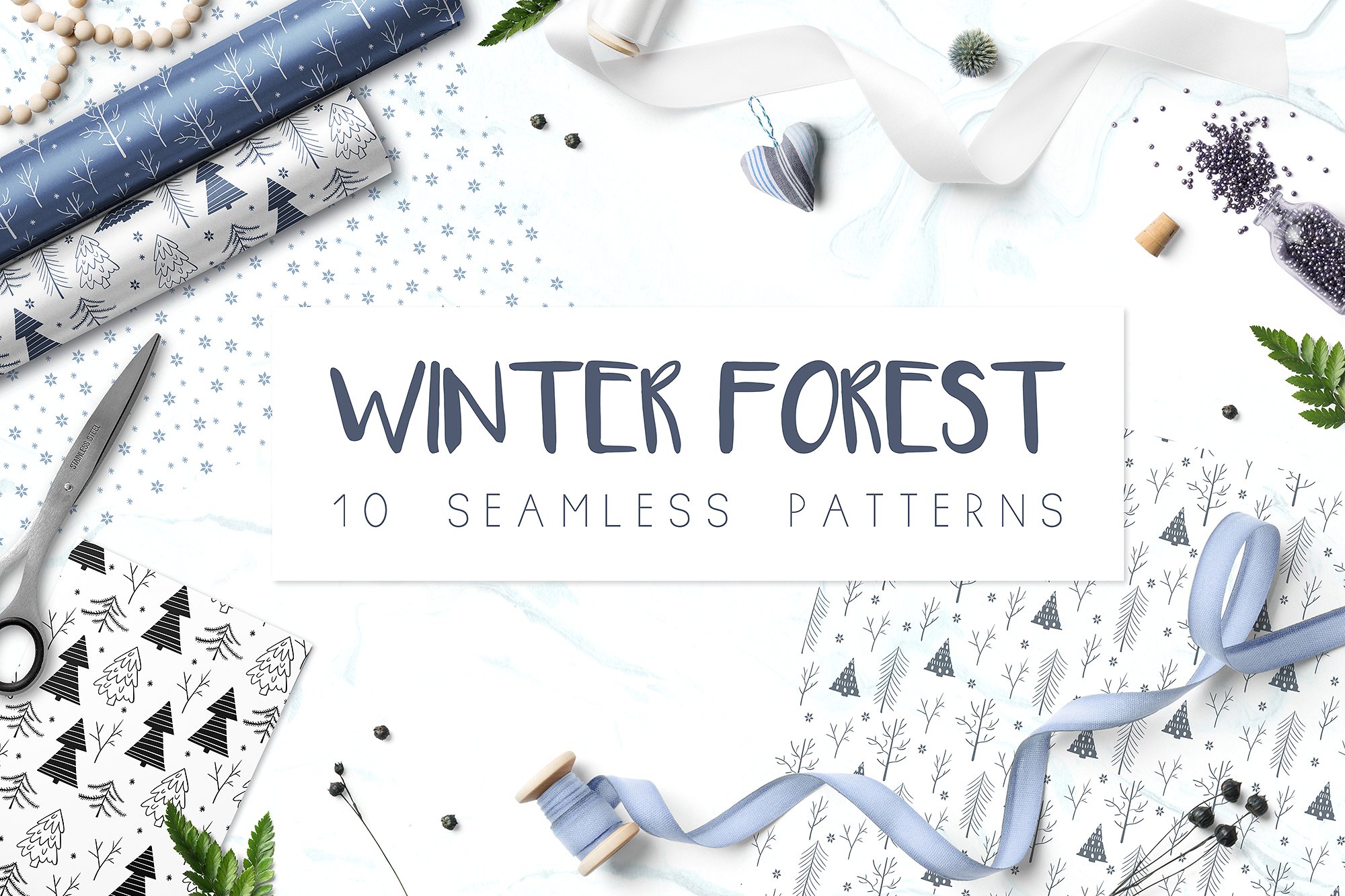 优雅的冬季新年圣诞节森林物语系列矢量手绘元素大集合插图(6)