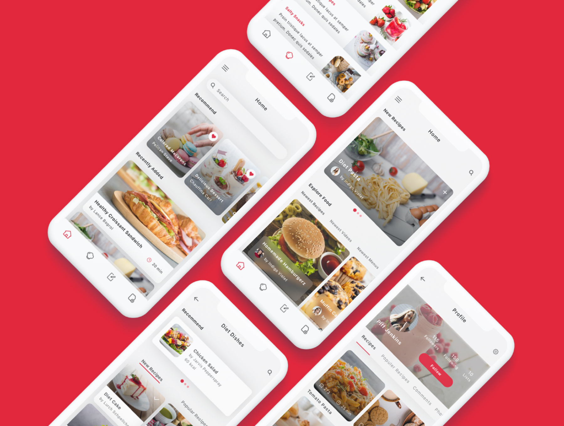 第一素材下午茶：美食社交订餐点餐类APP UI KIT套装模板下载 app设计app界面设计Sketch素材Sketch模板 [Sketch,XD]插图