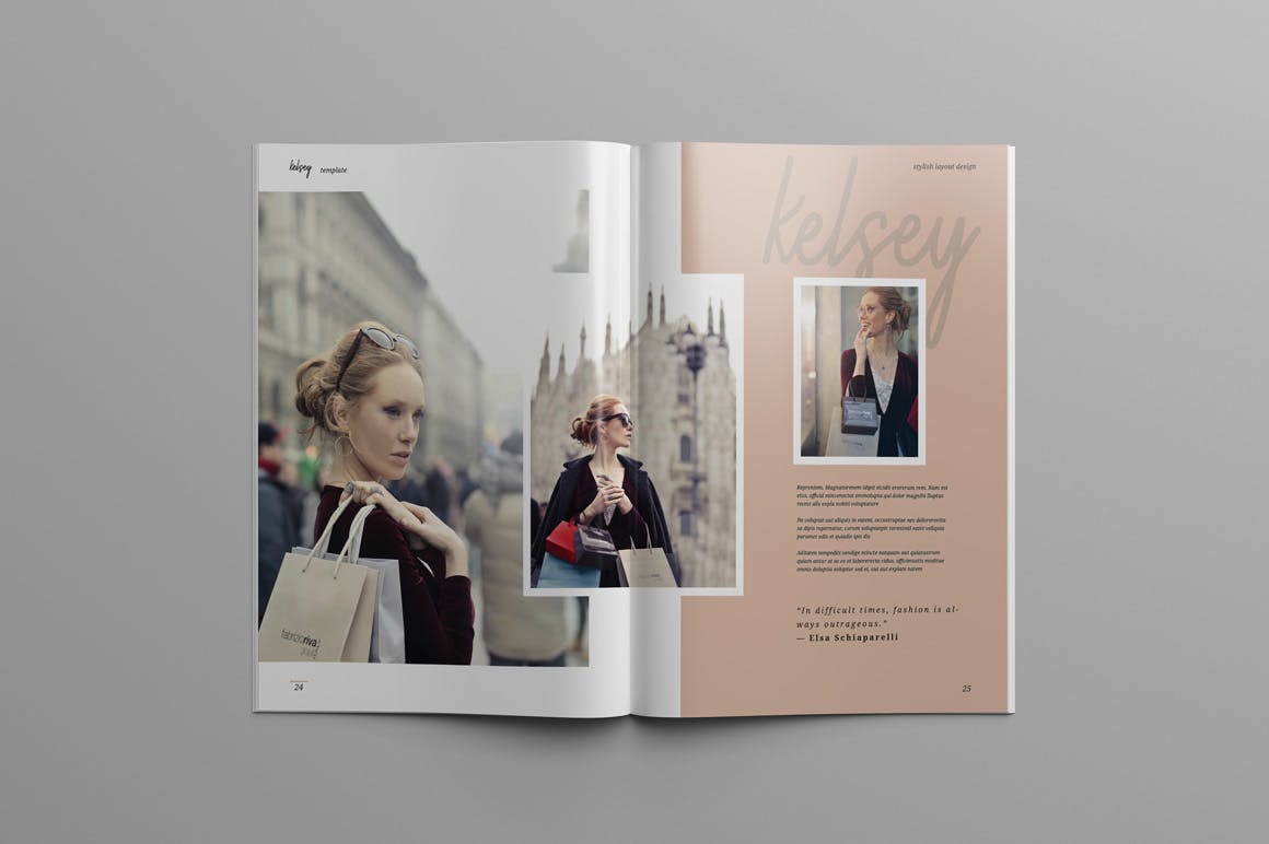 时尚摄影/时装品牌产品目录&杂志设计模板 KELSEY – Fashion Lookbook & Magazine插图(10)