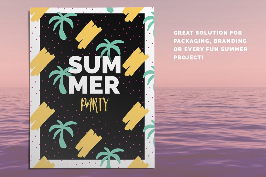 可爱夏季趣味无缝矢量纹理 Summer Fun Vector Patterns插图(4)