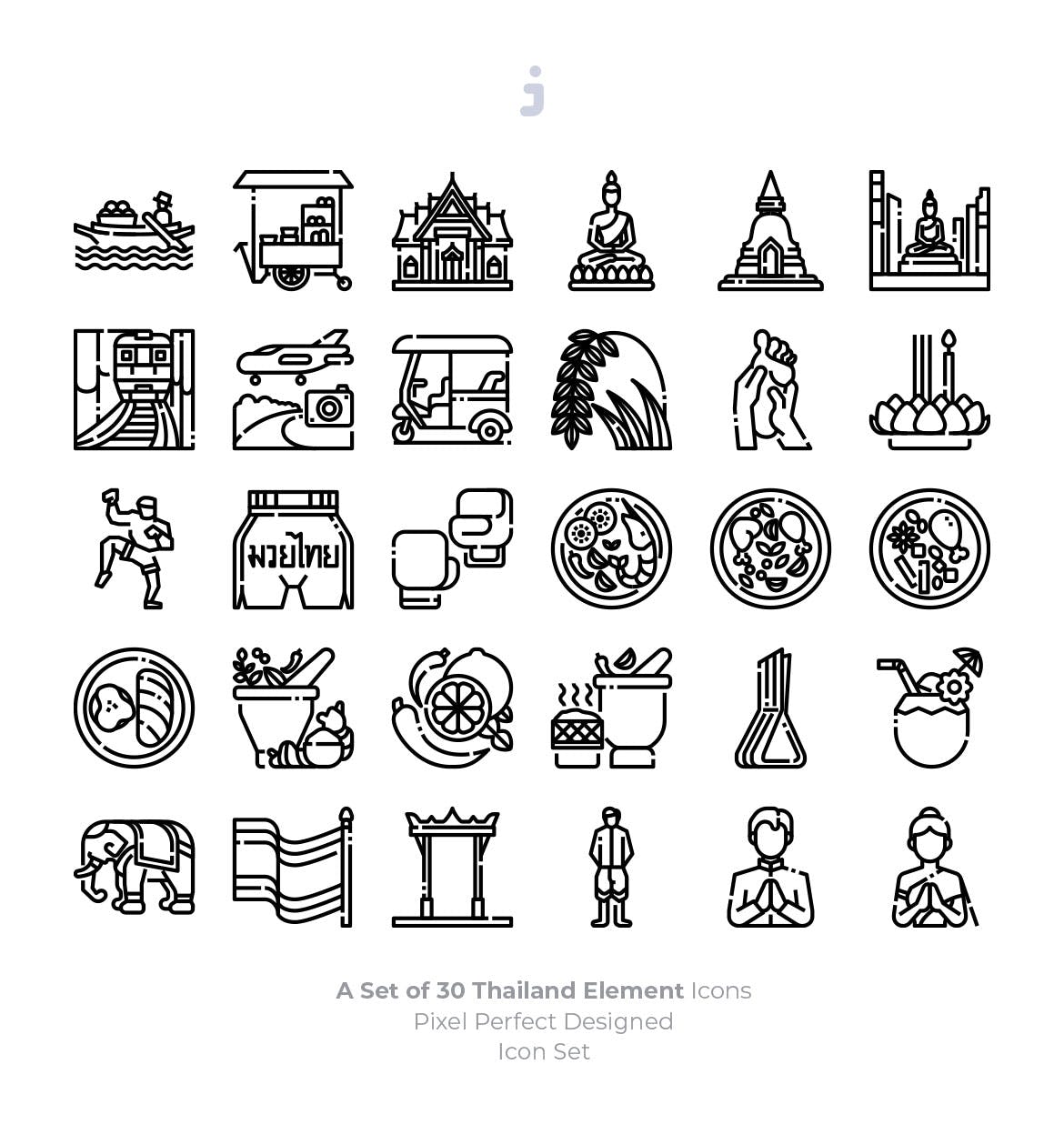 30枚泰国元素矢量图标素材 30 Thailand Element Icons插图(2)