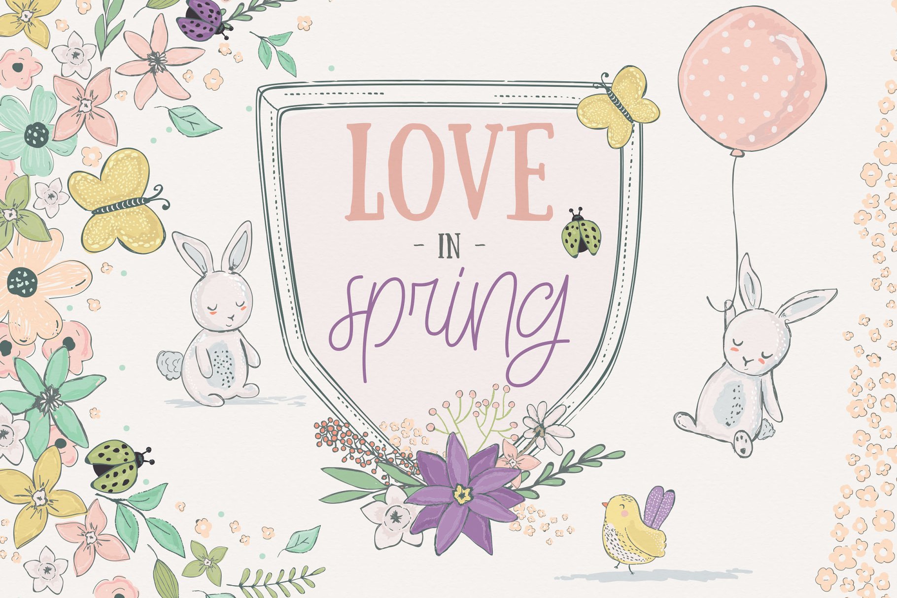 春天插画图案纹理 Spring Illustration and Patterns插图