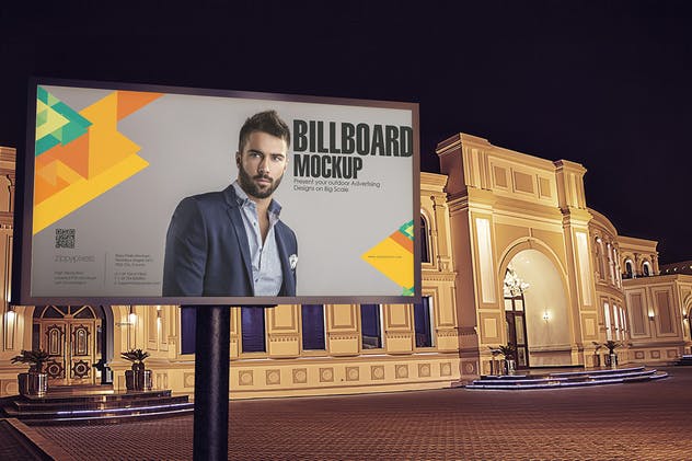 城市户外巨无霸广告牌灯箱广告样机模板 Billboard Mockups插图(1)